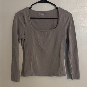 Abercrombie & Fitch Women's Tan Long Sleeve Top